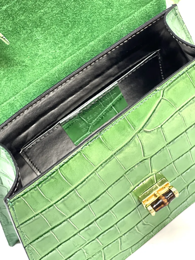 Poppy – Crocodile Leather Trapeze Bag