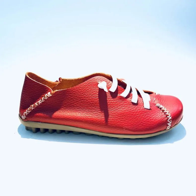 Red Lace-up Sneakers