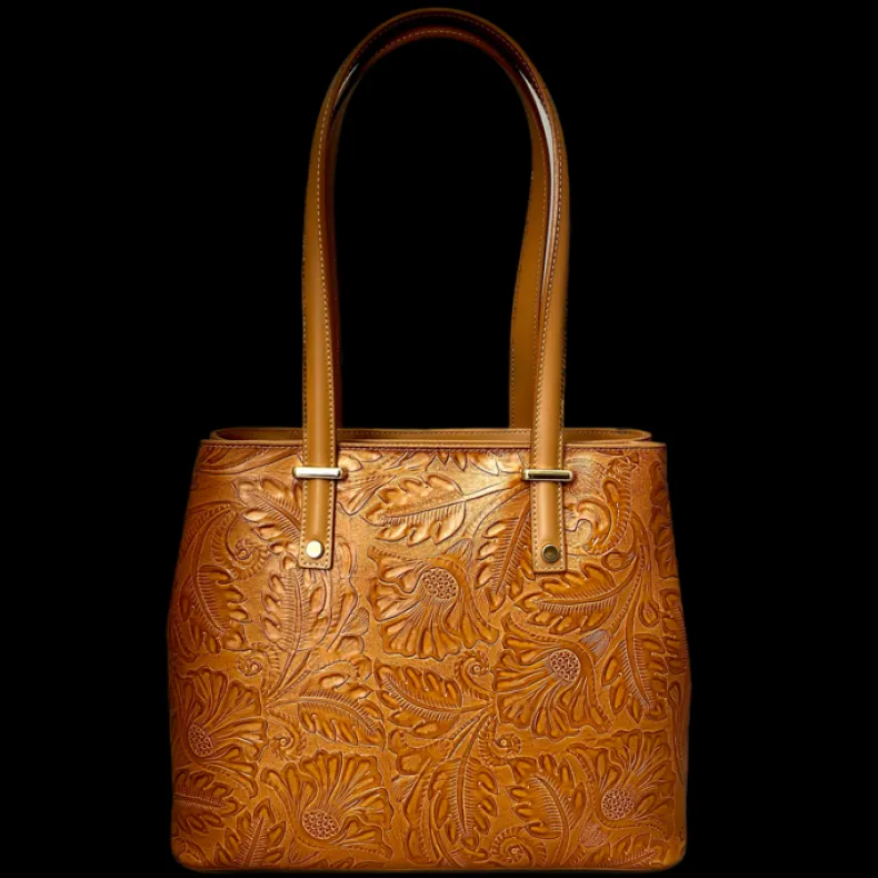 Rigid Bag With Floral Embroidery Effect