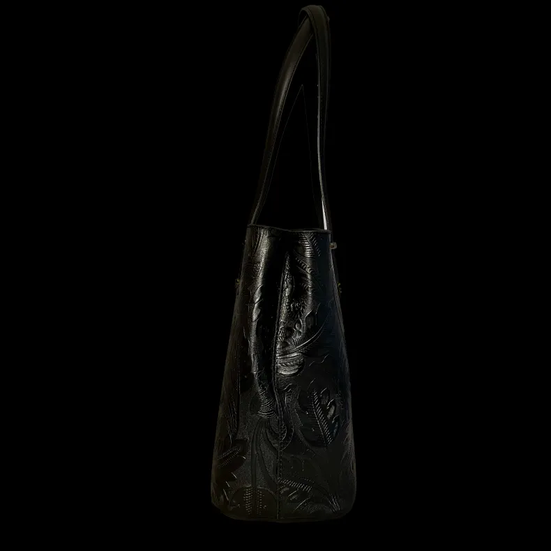Rigid Bag With Floral Embroidery Effect