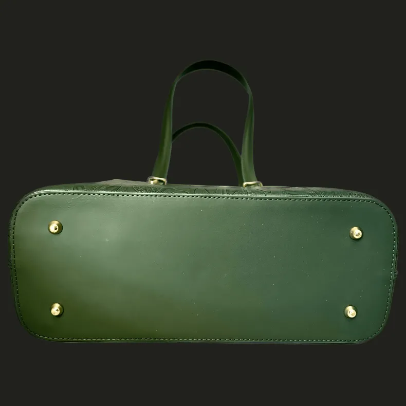 Rigid Bag With Floral Embroidery Effect