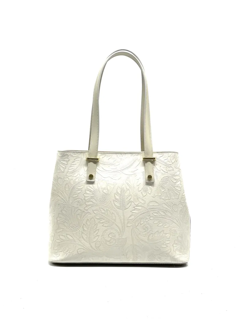 Rigid Bag With Floral Embroidery Effect
