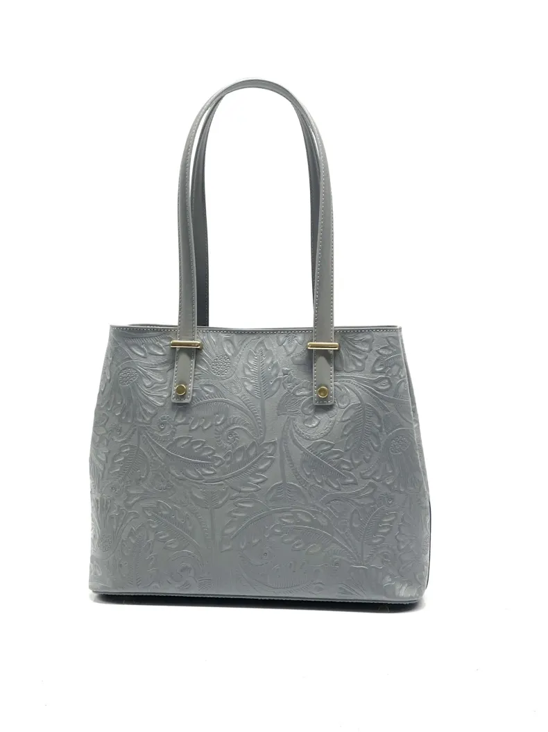 Rigid Bag With Floral Embroidery Effect
