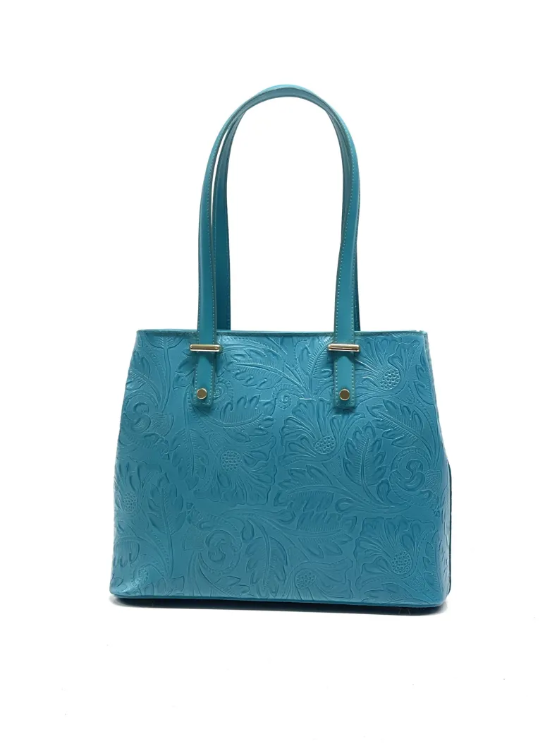 Rigid Bag With Floral Embroidery Effect