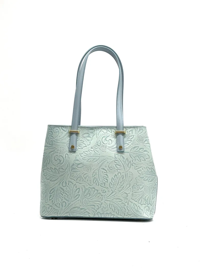 Rigid Bag With Floral Embroidery Effect