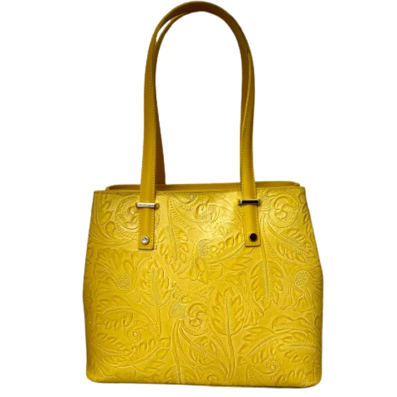 Rigid Bag With Floral Embroidery Effect
