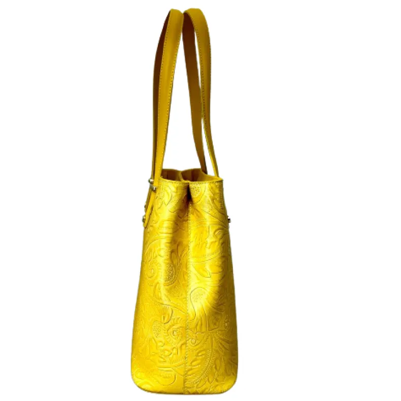 Rigid Bag With Floral Embroidery Effect