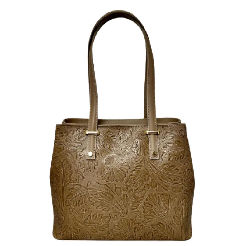 Rigid Bag With Floral Embroidery Effect