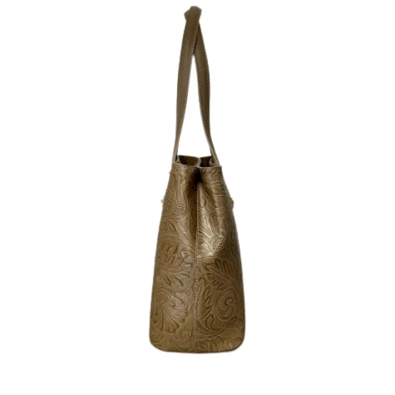 Rigid Bag With Floral Embroidery Effect