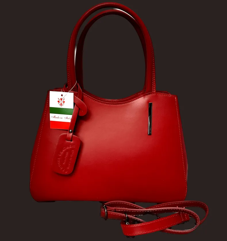 Rigid Handcrafted Bag In Smooth Leather