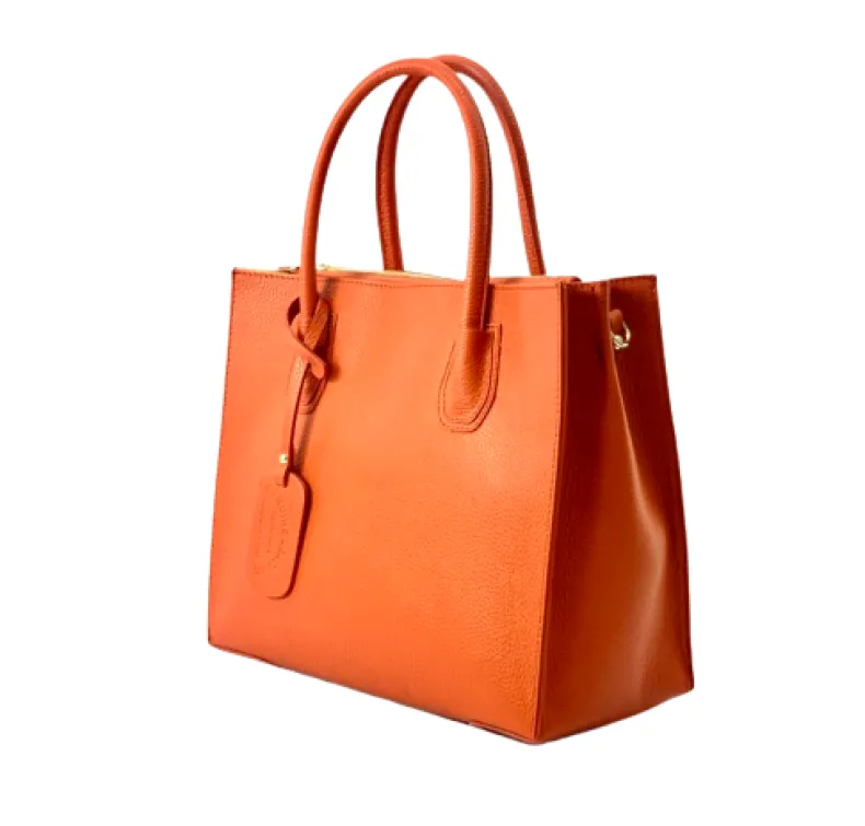 Rigid Handmade Bag In Textured Leather