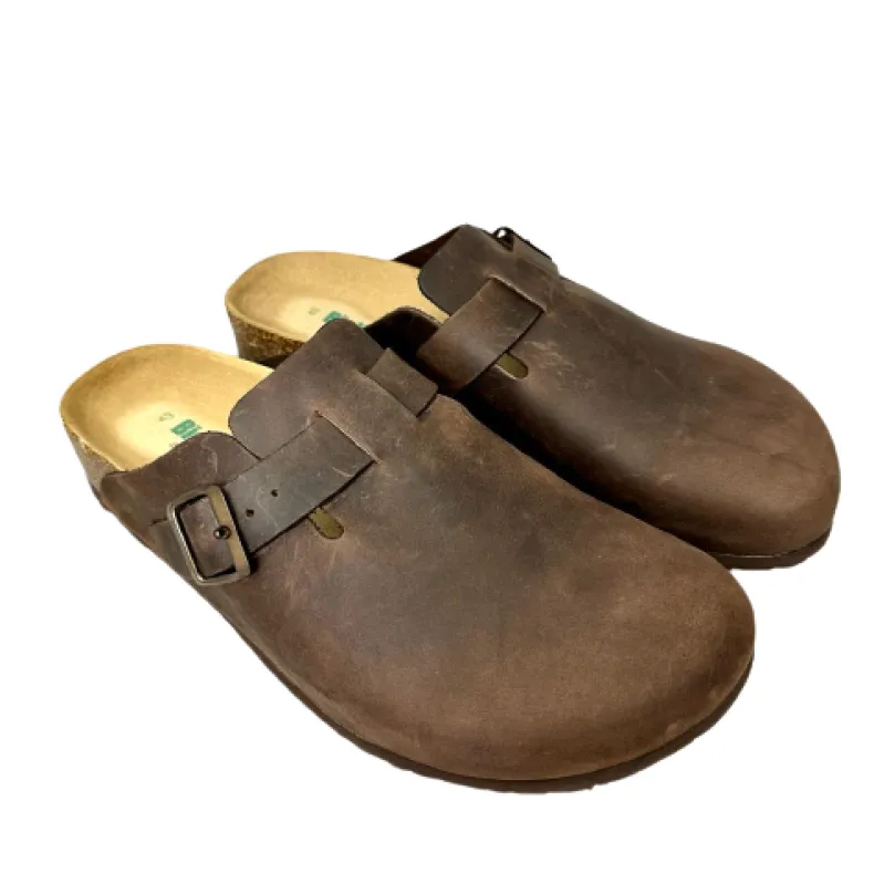 Sabot In Vibram Dark Brown Bionatura Oiled Leather