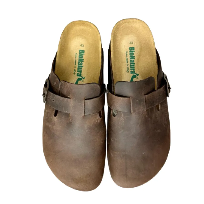 Sabot In Vibram Dark Brown Bionatura Oiled Leather