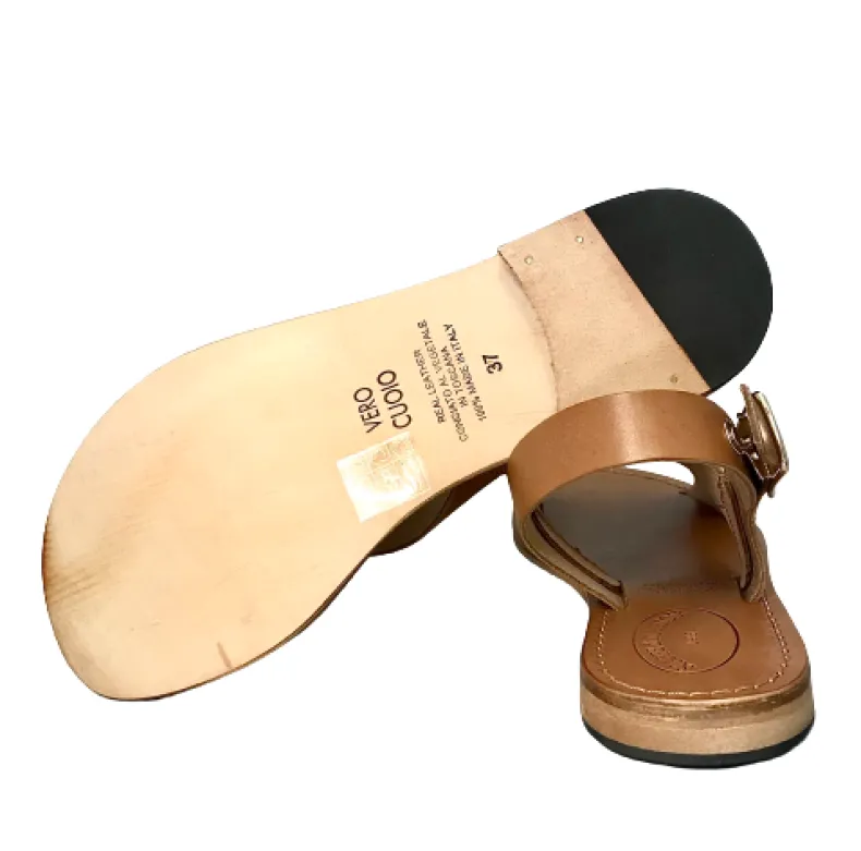 Sandal In Burnt Leather Mod. 9901
