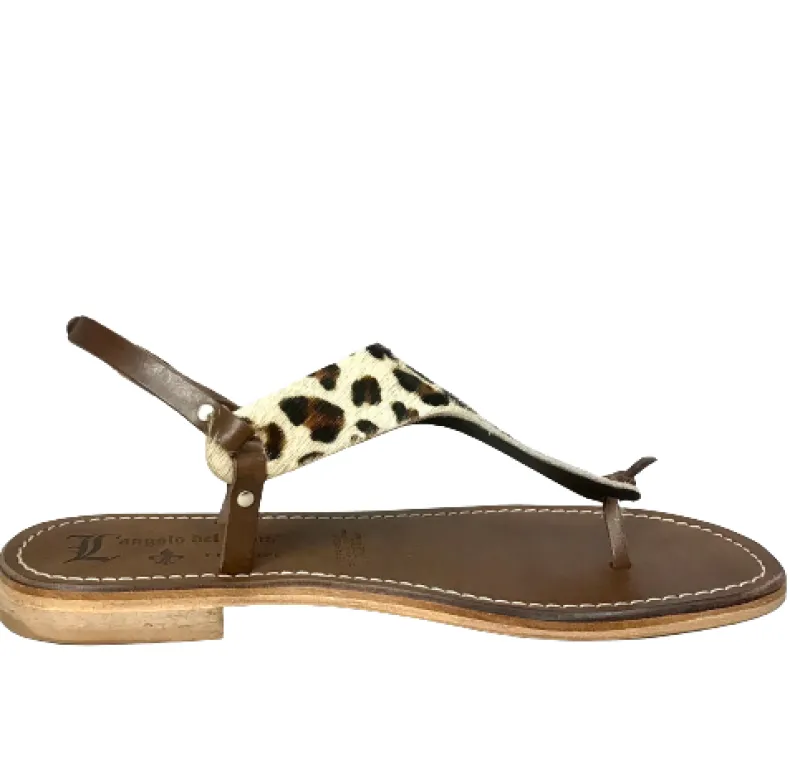 Sandal In Leather And Leopard-print Pony Skin Mod. Lola