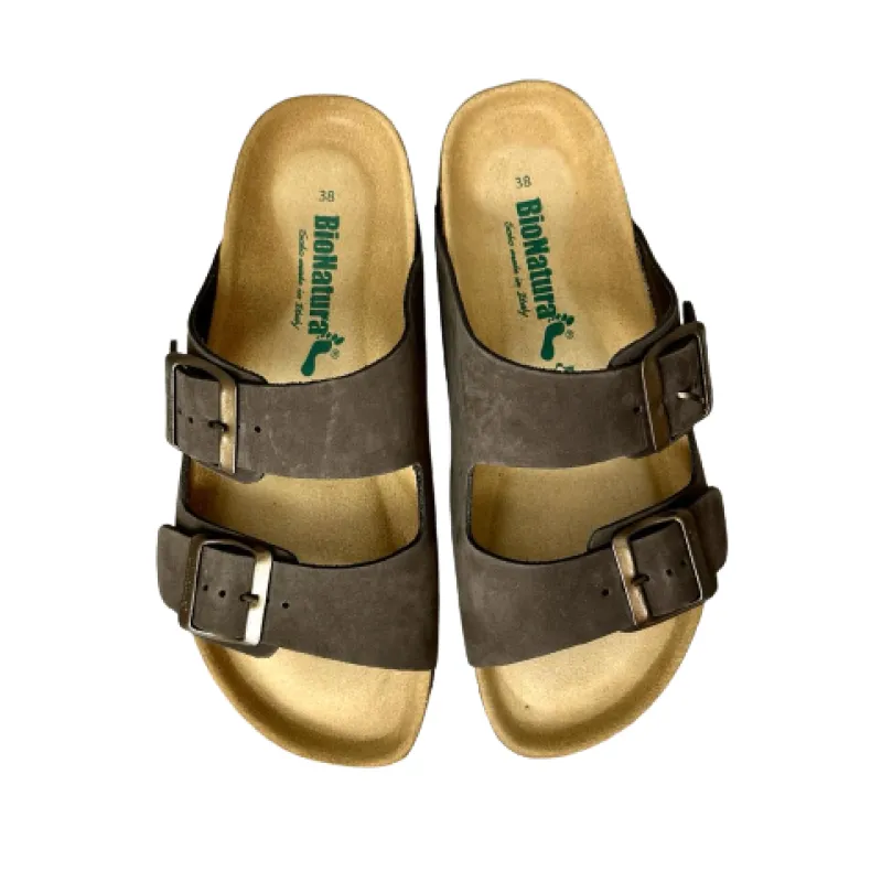 Slipper Bionatura Dark Brown Nubuck Vibram