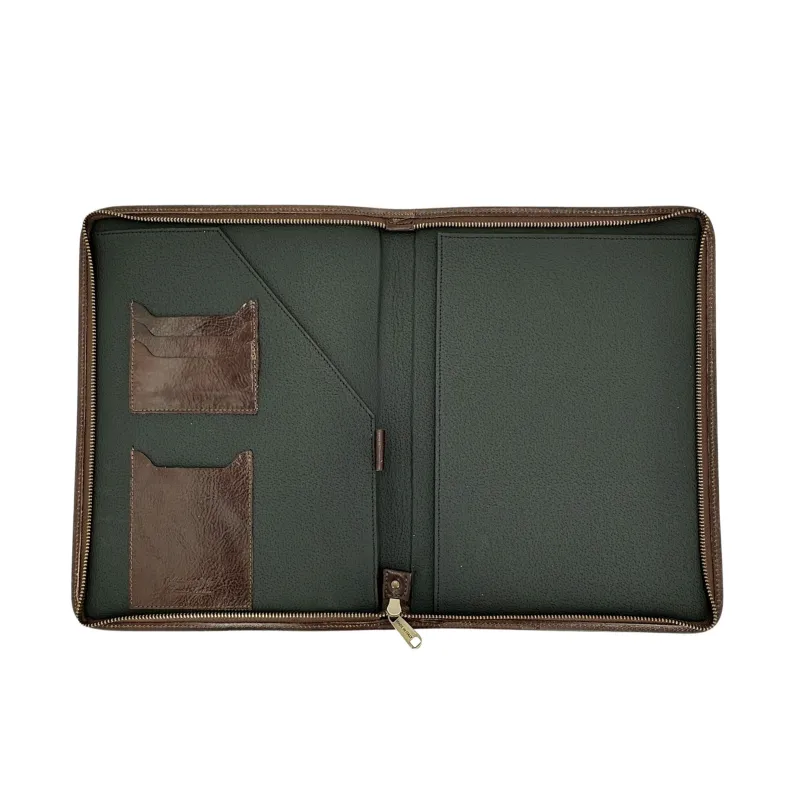 Smooth Leather Document Holder With Zip