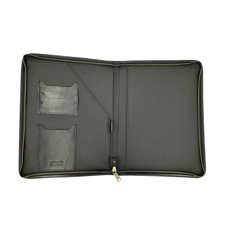 Smooth Leather Document Holder With Zip