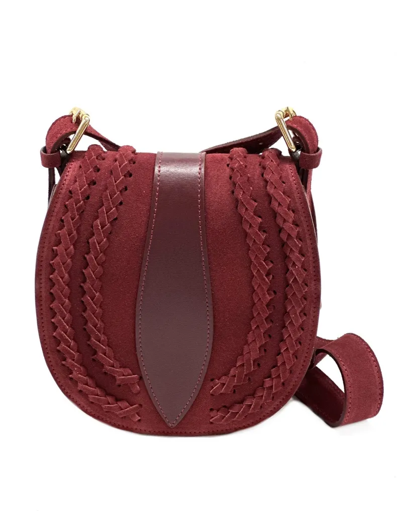 Suede Shoulder Bag With Braids