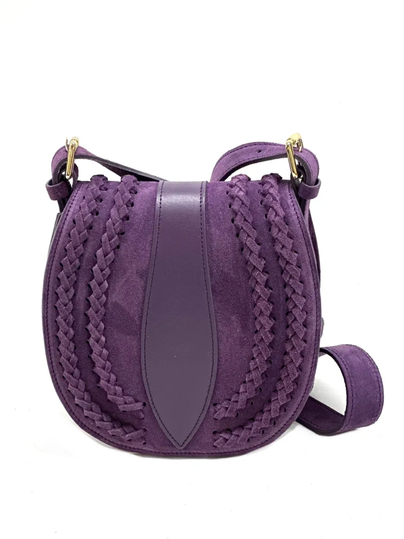 Suede Shoulder Bag With Braids
