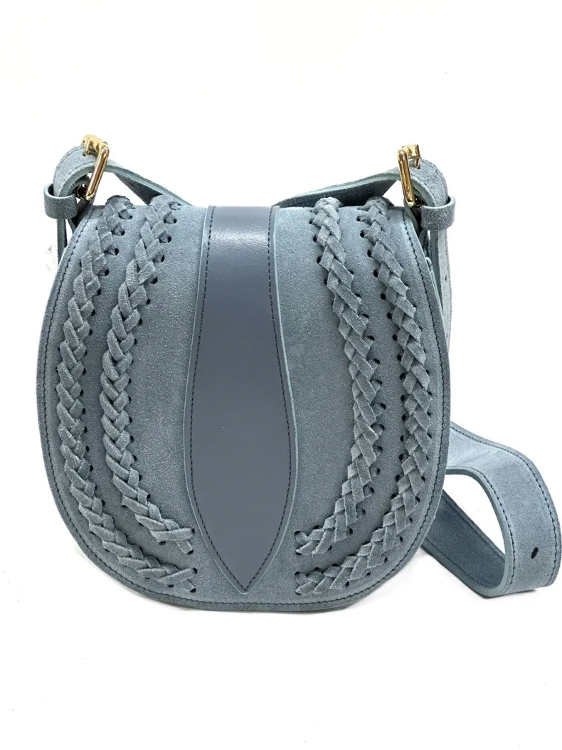Suede Shoulder Bag With Braids