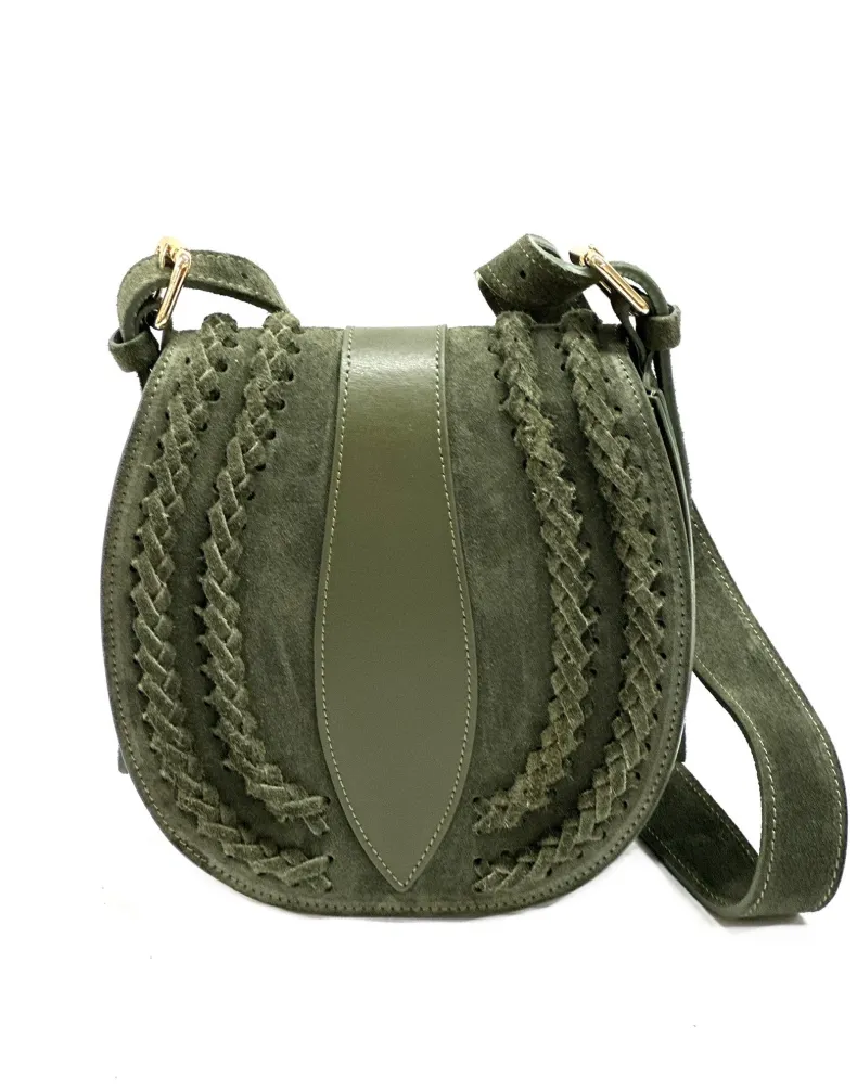 Suede Shoulder Bag With Braids