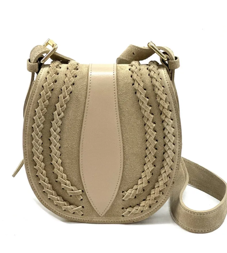 Suede Shoulder Bag With Braids