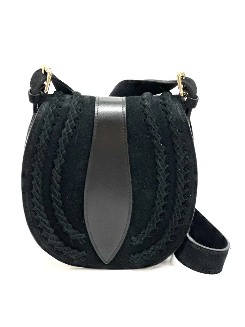 Suede Shoulder Bag With Braids