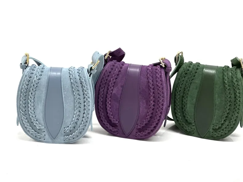 Suede Shoulder Bag With Braids