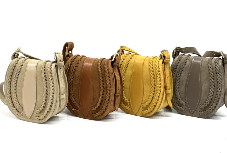 Suede Shoulder Bag With Braids