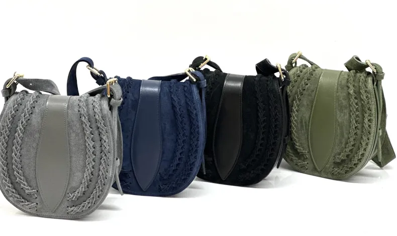 Suede Shoulder Bag With Braids