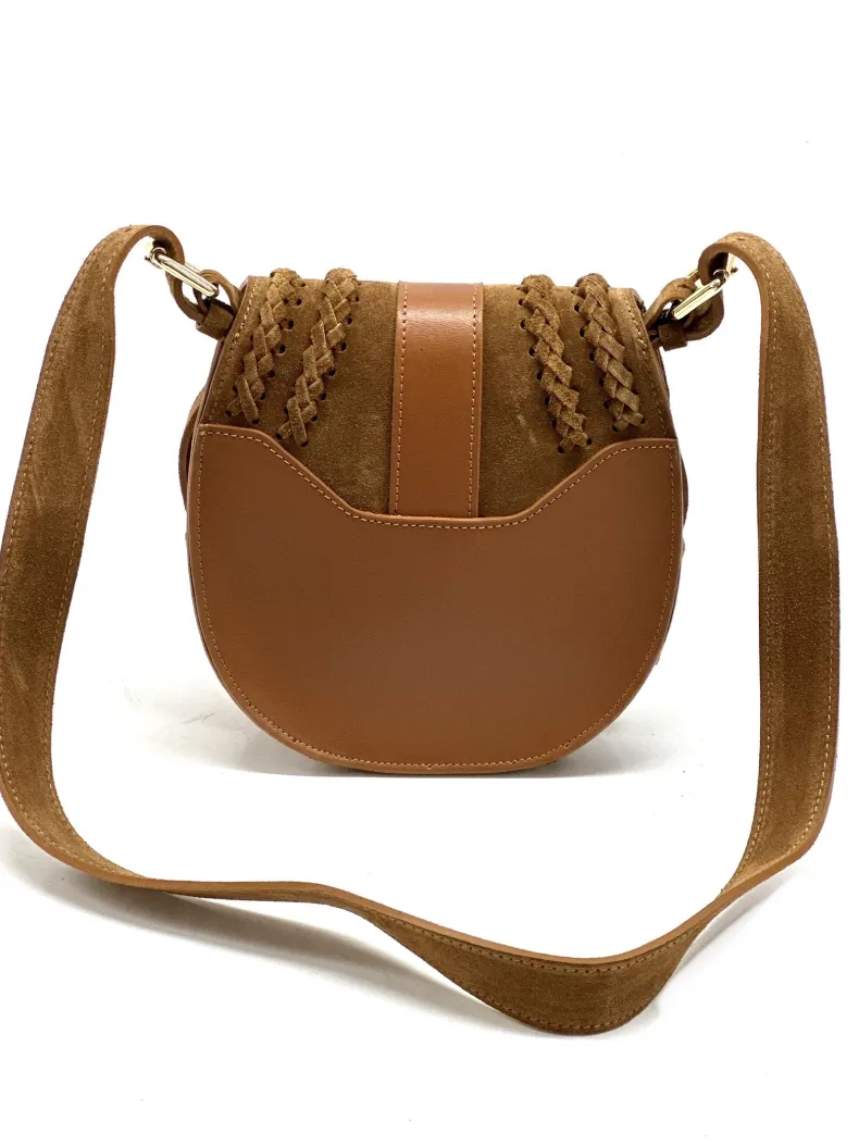 Suede Shoulder Bag With Braids