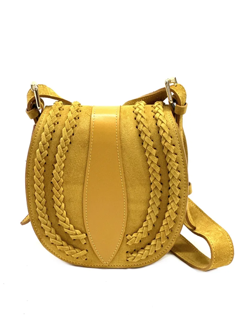 Suede Shoulder Bag With Braids