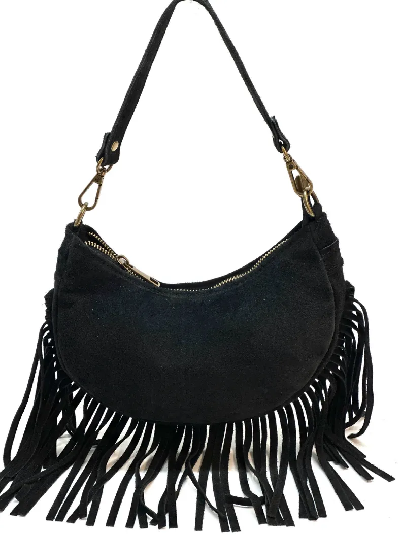 Texas – Suede Handbag With Fringes
