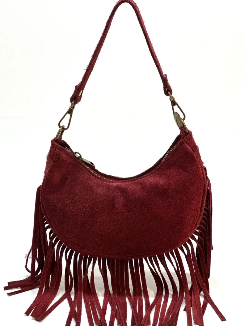 Texas – Suede Handbag With Fringes