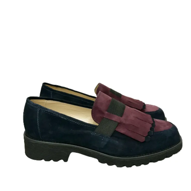 Two-tone Blue / Burgundy Moccasin