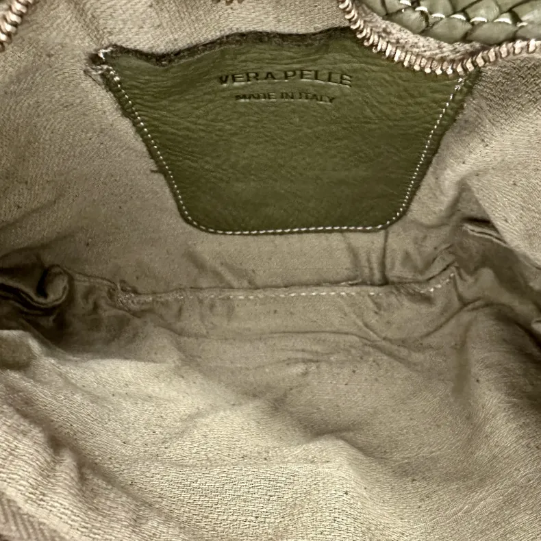 Woven Leather Bag With Shoulder Strap
