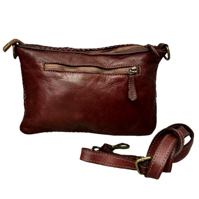 Woven Leather Bag With Shoulder Strap